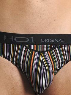 Мужские яркие трусы макси в разноцветную полоску HOM HO1Capri 01696cM9